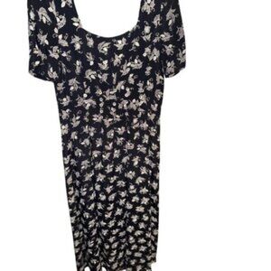 Floral Black and White Mini Dress